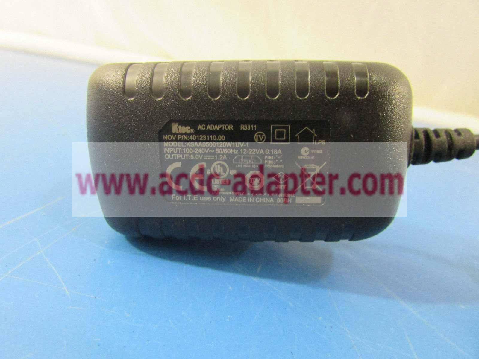 NEW KTec KSAA0500120W1UV-1 40123110.00 5.0V 1.2A AC DC USB Power Supply Adapter - Click Image to Close